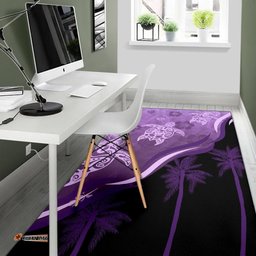 Purple Turtle Hibiscus Area Rug
