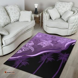 Purple Turtle Hibiscus Area Rug