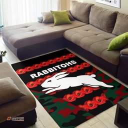South Sydney Rabbitohs Area Rug ANZAC Day Poppy Flower Vibes