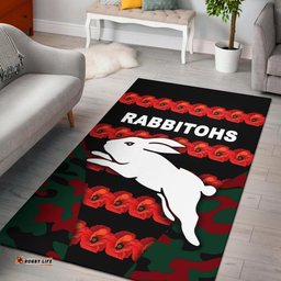 South Sydney Rabbitohs Area Rug ANZAC Day Poppy Flower Vibes