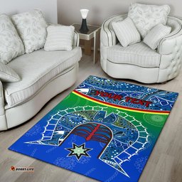 Personalised Area Rug Torres Strait Symbol With Aboriginal Patterns