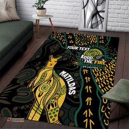 Australia Matildas Indigenous Area Rug NAIDOC 2024 Keep The Fire Burning