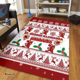 St. George Illawarra Dragons Christmas Area Rug - St. George Illawarra Dragons Special Ugly Christmas Area Rug