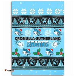 Cronulla-Sutherland Sharks Christmas Area Rug - Cronulla-Sutherland Sharks Special Ugly Christmas Area Rug