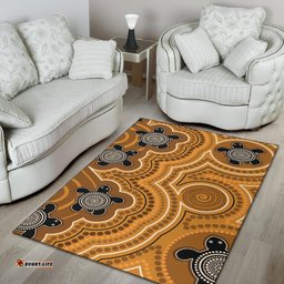 Aboriginal Area Rug Indigenous Turtle Gold Version