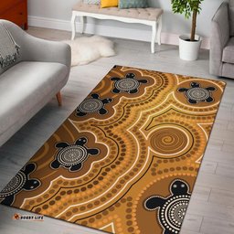 Aboriginal Area Rug Indigenous Turtle Gold Version