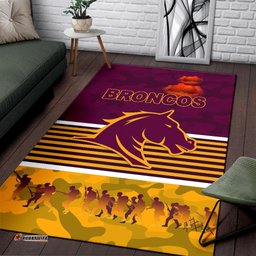 brisbane broncos area rug anzac day simple style maroon tee aussie