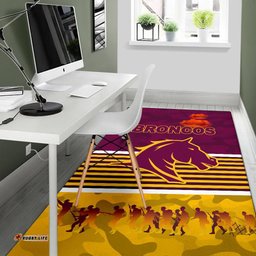 brisbane broncos area rug anzac day simple style maroon tee aussie