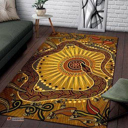 Area Rug Australian Aboriginal Snake Rainbow Serpent