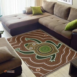 Aboriginal Area Rug DREAMTIME FROG Aboriginal Style
