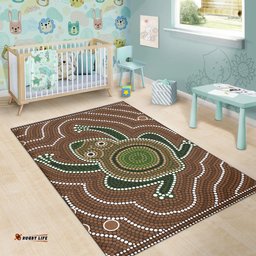 Aboriginal Area Rug DREAMTIME FROG Aboriginal Style