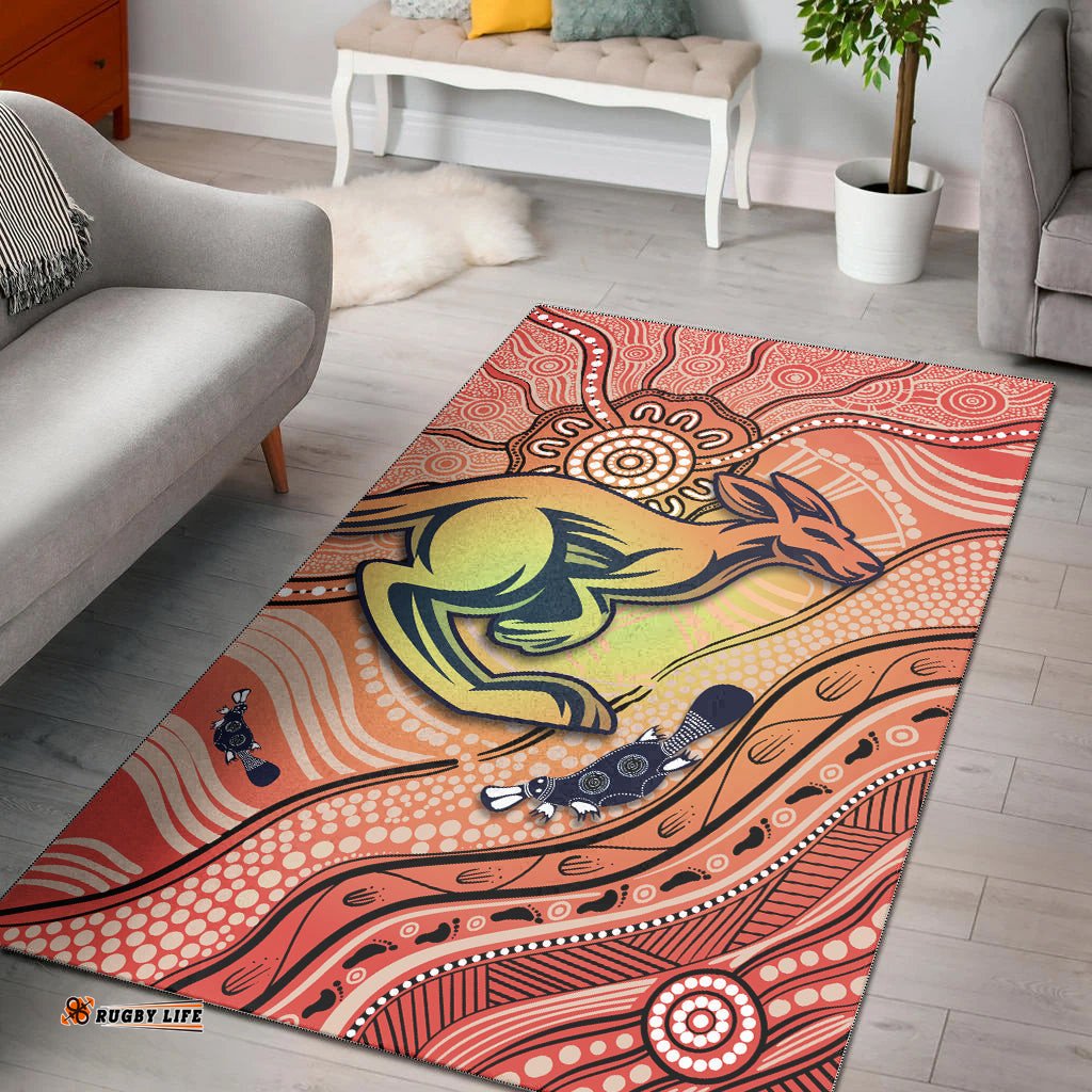 Kangaroos Indigenous Area Rug Beautiful Life