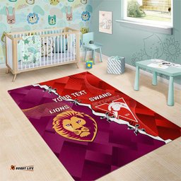 Custom Swans And Lions Football Area Rug 2024 Go Champions Final Dynamic Version