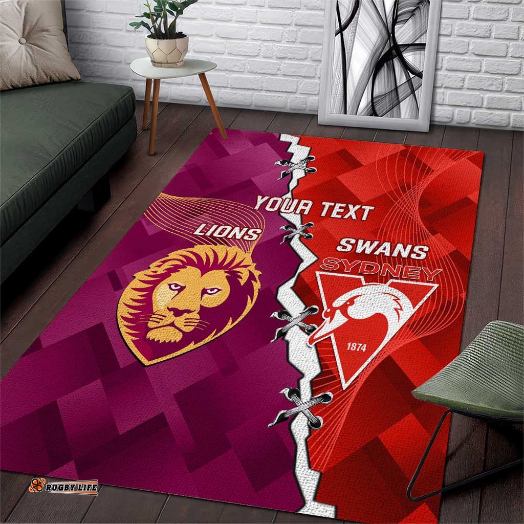 Custom Swans And Lions Football Area Rug 2024 Go Champions Final Dynamic Version