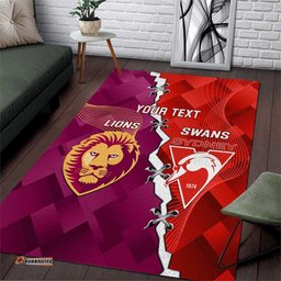 Custom Swans And Lions Football Area Rug 2024 Go Champions Final Dynamic Version