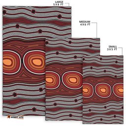 Australia Aboriginal Inspired Area Rug - Indigenous Symbol Dot Painting Art Ver 6