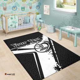 Custom Text Brittany Rugby Personalised Area Rug Breizh Rugby