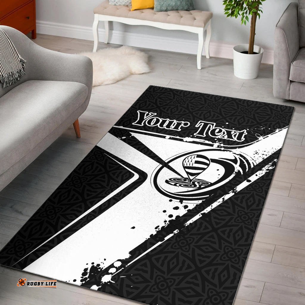 Custom Text Brittany Rugby Personalised Area Rug Breizh Rugby