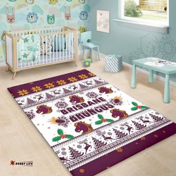 Brisbane Broncos Christmas Area Rug - Brisbane Broncos Special Ugly Christmas Area Rug