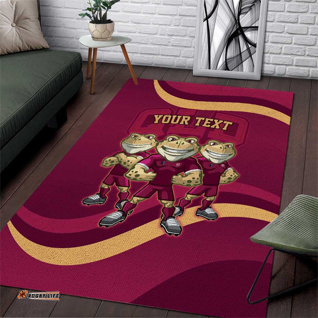 Custom QLD Maroons Cane Toad Area Rug Queensland Origin No3