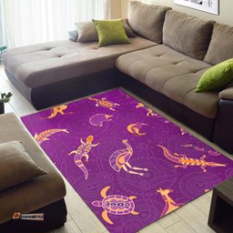 Aboriginal Art Area Rug Animals Australia Version Purple