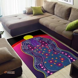 Area Rug Aboriginal Sublimation Dot Pattern Style Violet