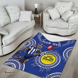 Custom AFL Kangaroos NAIDOC Week Area Rug Keep The Fire Burning Indigenous Art