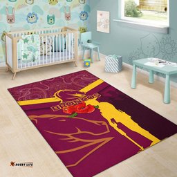 brisbane broncos anzac day area rug indigenous art tee aussie