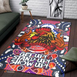 Australia Sydney Naidoc Area Rug - Sydney Naidoc Week Celebrations With Footprints And Boomerangs Dot Art Painting
