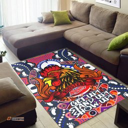 Australia Sydney Naidoc Area Rug - Sydney Naidoc Week Celebrations With Footprints And Boomerangs Dot Art Painting