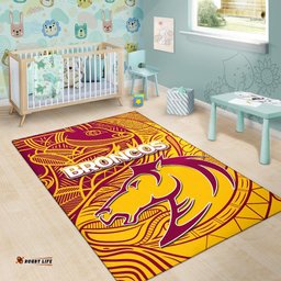 brisbane broncos area rug tribal style tee aussie