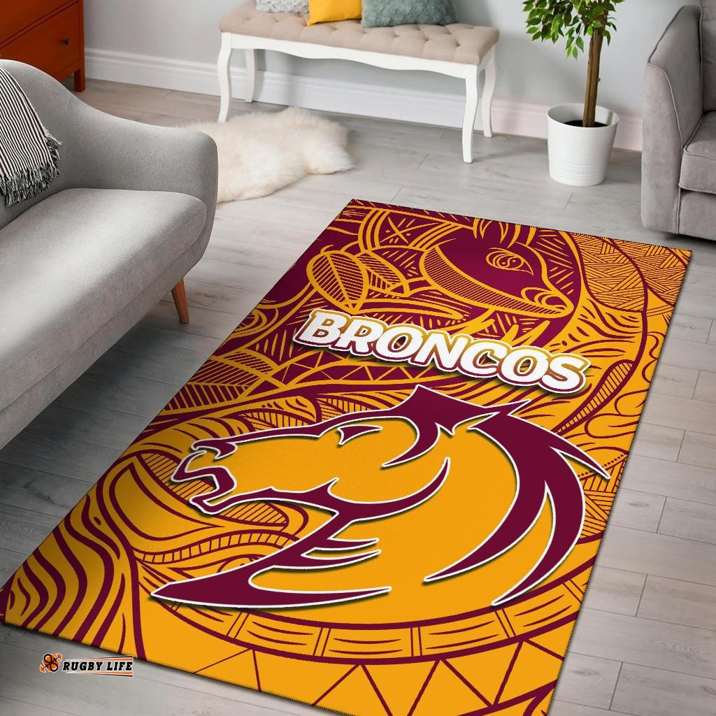 brisbane broncos area rug tribal style tee aussie