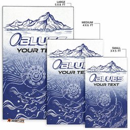 Blues Rugby Area Rug Custom Blues Rugby Mountain Style Area Rug