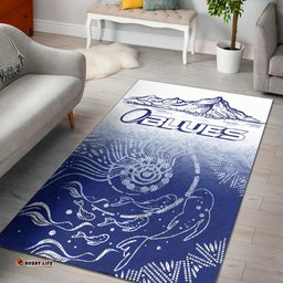Blues Rugby Area Rug Custom Blues Rugby Mountain Style Area Rug