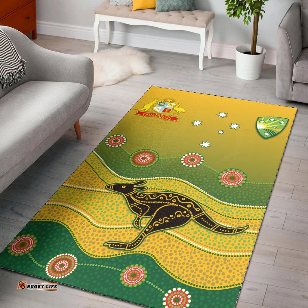 Cricket Australia Area Rug Indigenous Kangaroo