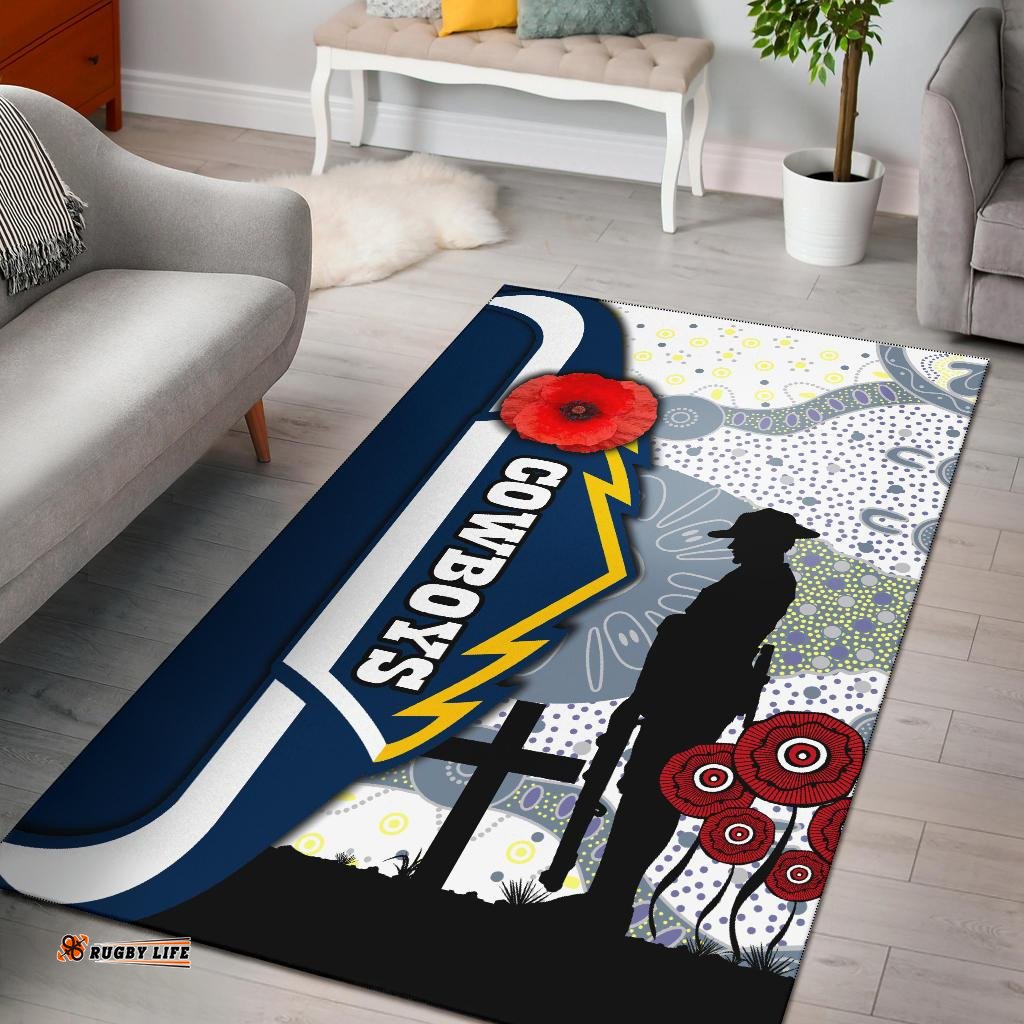 Cowboys Area Rug Aboriginal ANZAC Day