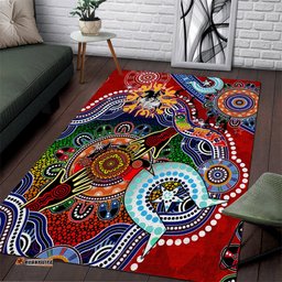 Personalised Dragons NAIDOC Week 2024 Area Rug Australia Aboriginal Dot Painting