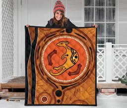 aboriginal premium quilt indigenous snake hand brown color 01
