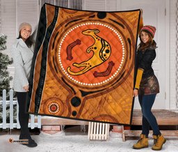 aboriginal premium quilt indigenous snake hand brown color 01