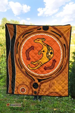 aboriginal premium quilt indigenous snake hand brown color 01