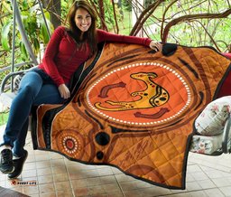 aboriginal premium quilt indigenous snake hand brown color 01