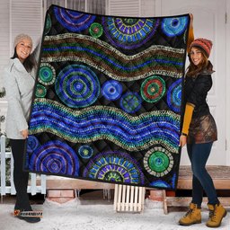 quilts aboriginal dot unique style blue