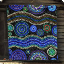 quilts aboriginal dot unique style blue