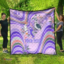 personalised australia hippie christmas quilt cockatoo kookaburra with wattle violet pastel color