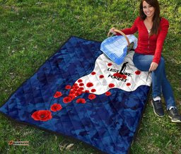 anzac lest we forget premium quilt australian flag blue