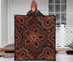 aboriginal premium quilt aboriginal dot painting flowers style ver02