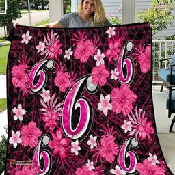 australian sixers cricket quilt baeuty pacific hibiscus and polynesian pattern