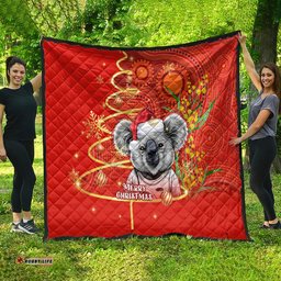 personalised australia koala christmas quilt aboriginal art with golden wattle