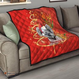 personalised australia koala christmas quilt aboriginal art with golden wattle