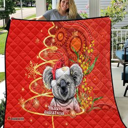 personalised australia koala christmas quilt aboriginal art with golden wattle